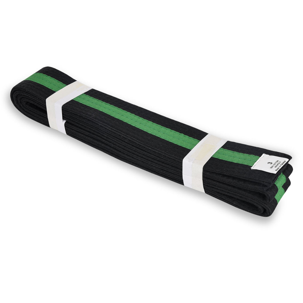 Black Belt with Green Stripe