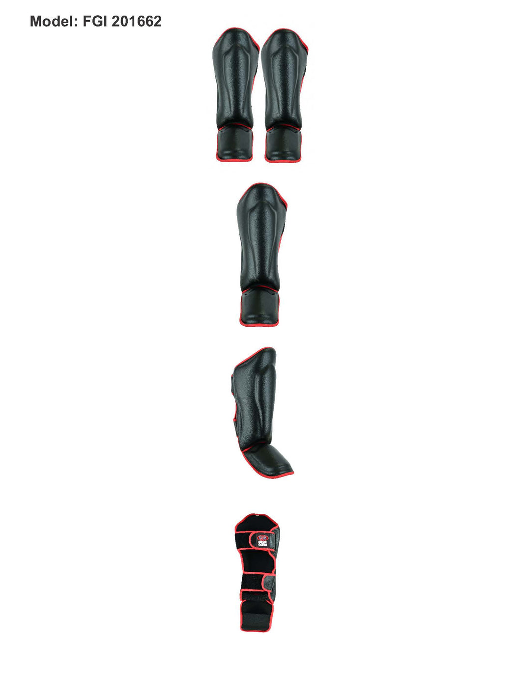 Muay Thai Shin In Step - Black/Red