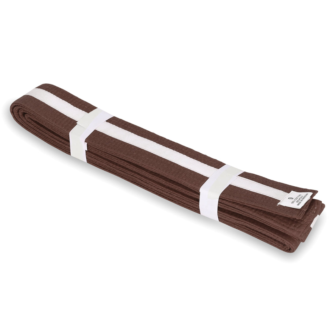 Brown Belt with White Stripe