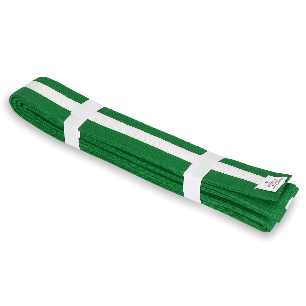 Green Belt with White Stripe