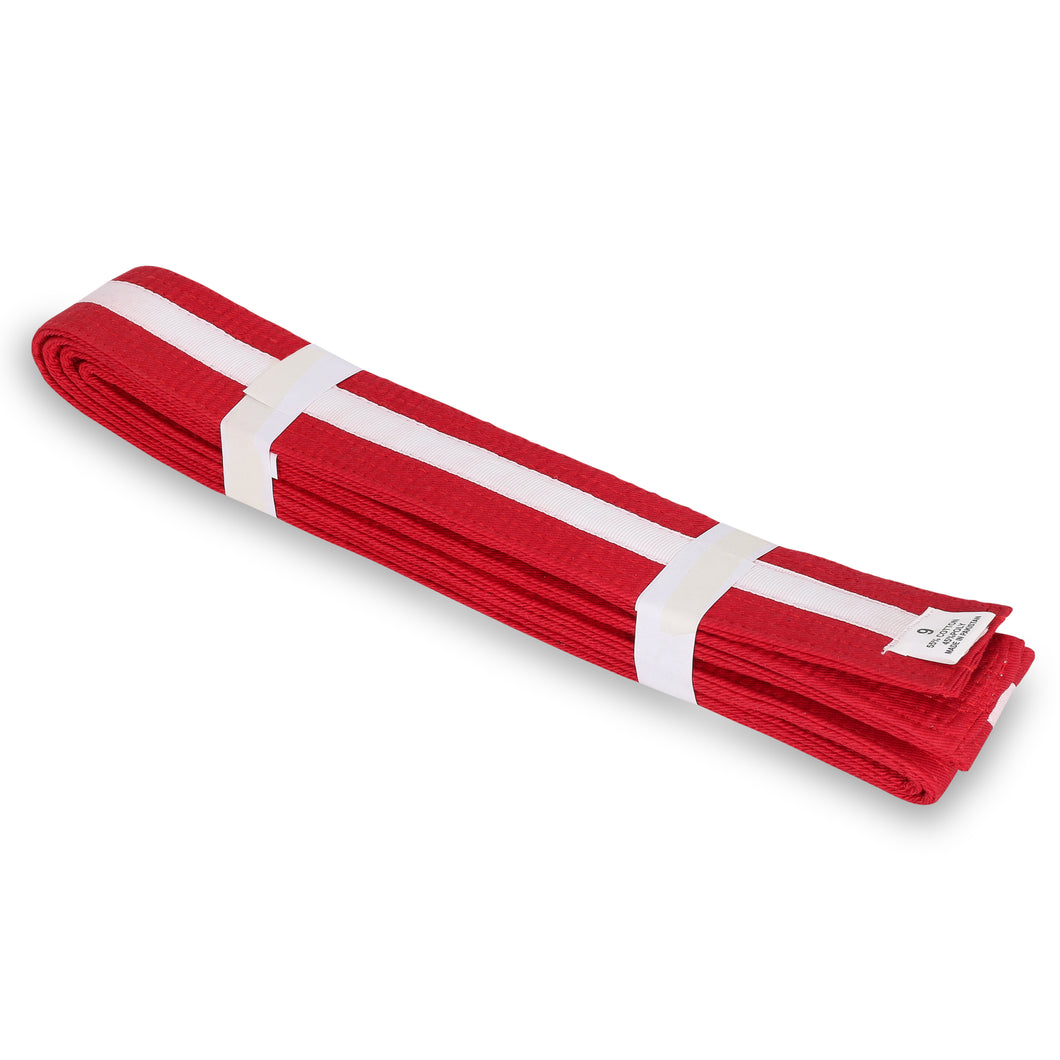 Red Belt with White Stripe