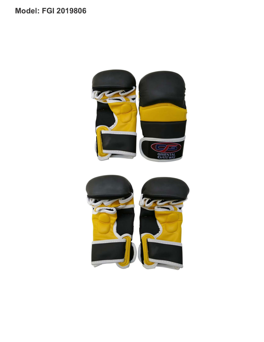 MMA Gloves - Black/Yellow