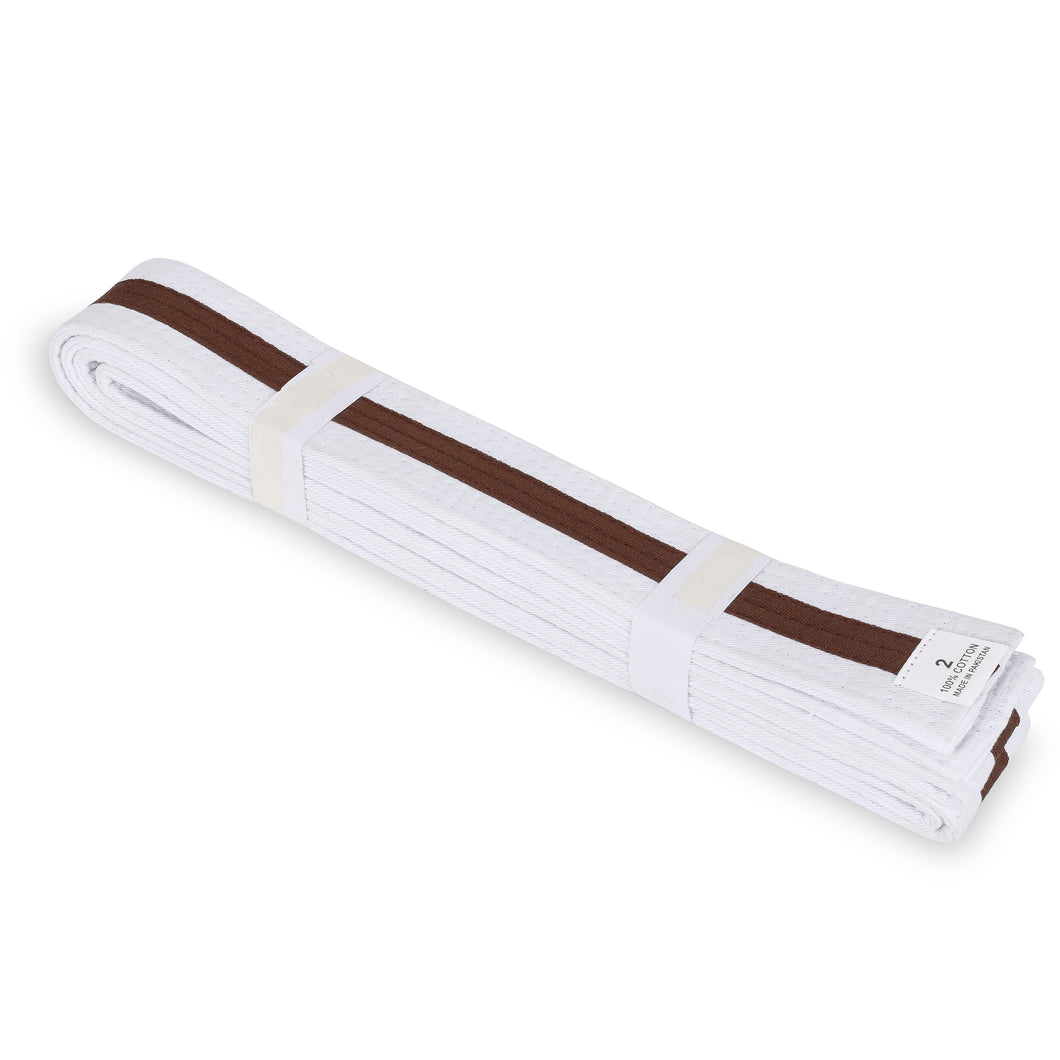 White Belt with Brown Stripe