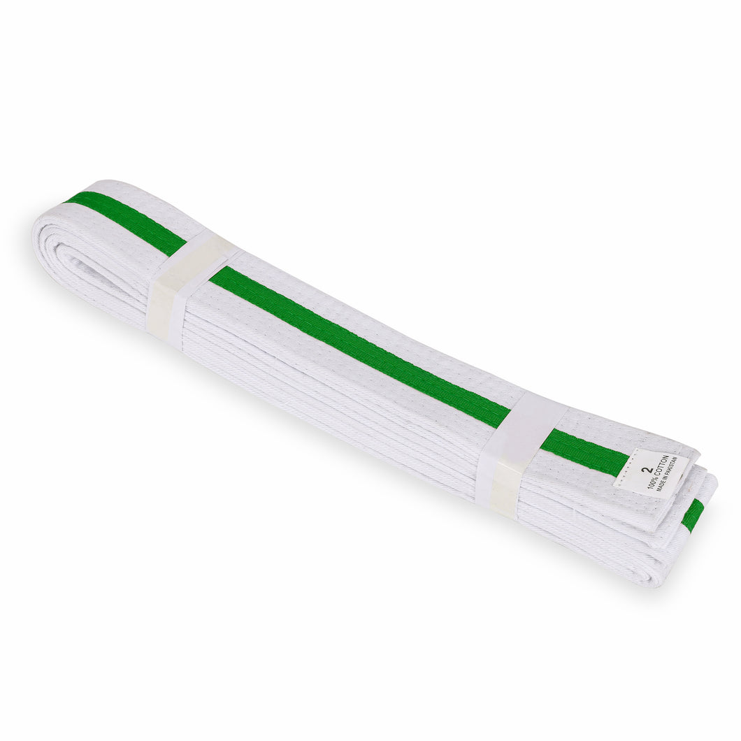 White Belt with Green Stripe